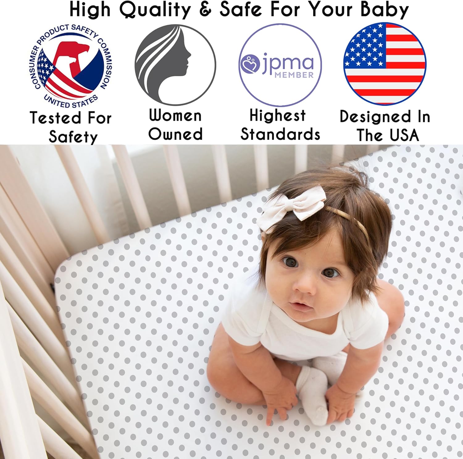 Sweet Jojo Designs 4-Piece Baby Crib Bedding Set (Purple/Grey Boho Floral) for Girls, Infants/Nursery incl. Blanket, Fitted Sheet, Skirt, Diaper Stacker (Watercolor, Polka Dot, Shabby Chic, Lavender)
