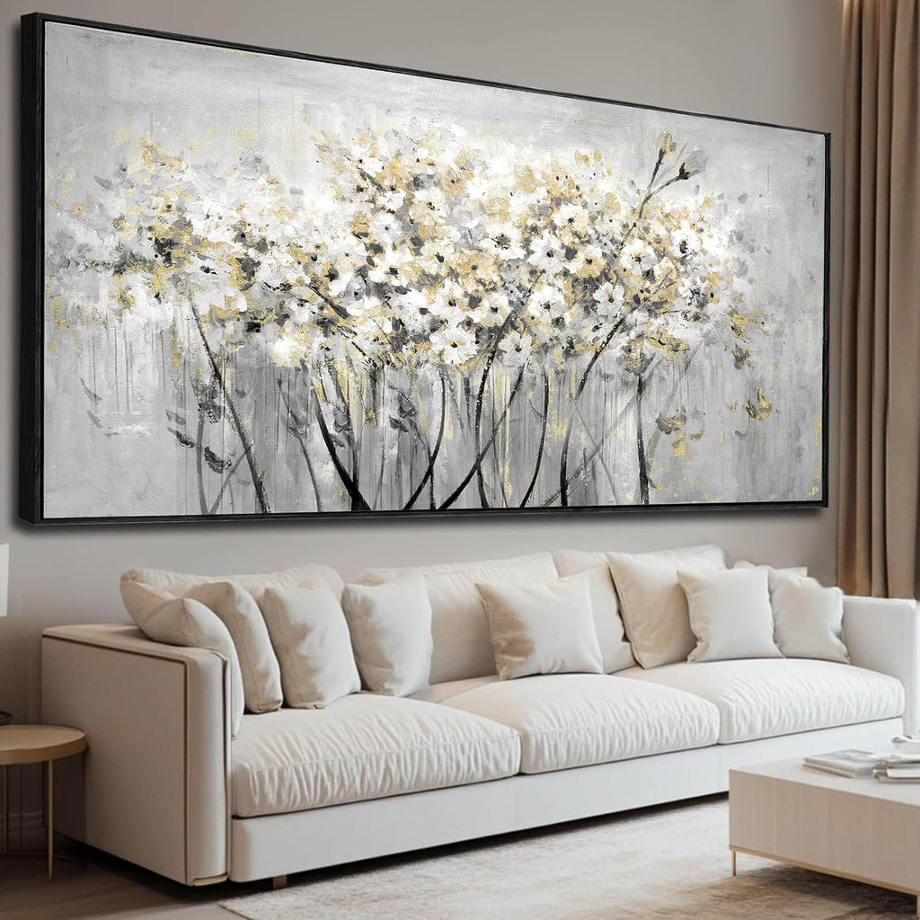 VAYIMDH Green Wall Art Flowers Wall Decor Floral Paintings Extra Large Artwork Arts Nature Pictures for Home Office 36'x70'