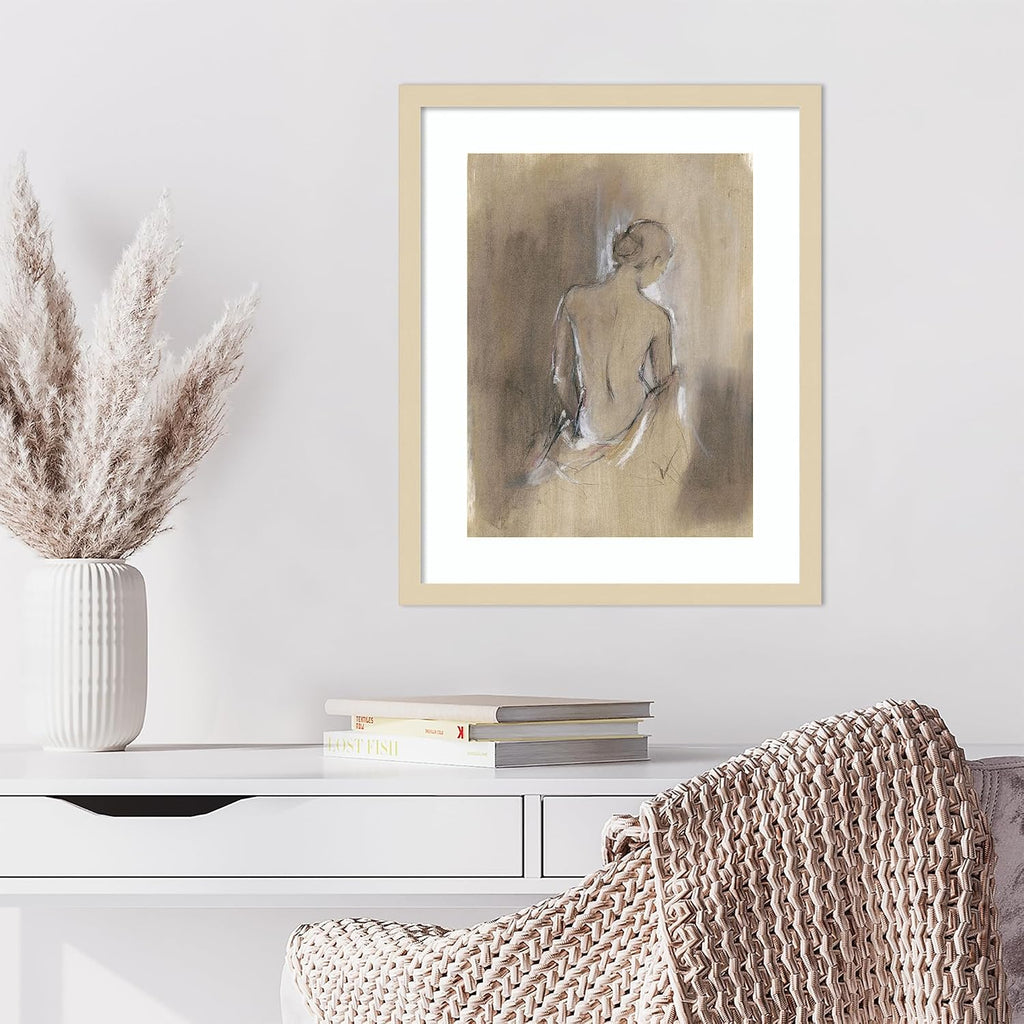 Amanti Art Framed Wall Art Print 21x17 Embellished Contemporary Figure II by Ethan Harper, People Wall Art, Modern Contemporary Decor, Small Poster Painting Artwork for Living Room, Bedroom, Bathroom