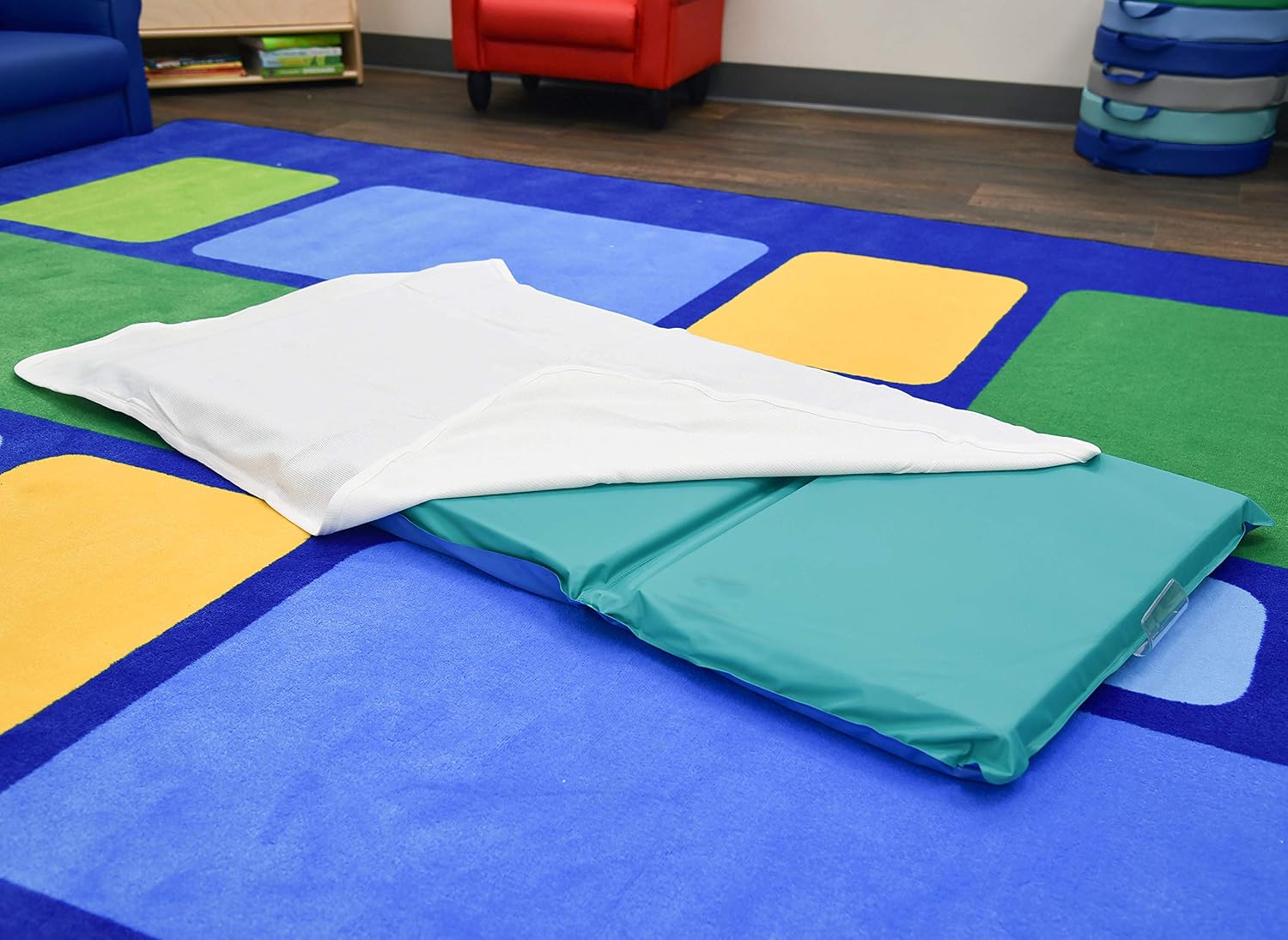 Children's Factory Waffle Weave Blankets, Set-6, White, AFB7955, 100% Cotton, Toddler Cot or Rest Mat Nap Blanket for Classroom, Preschool, Daycare or Nursery