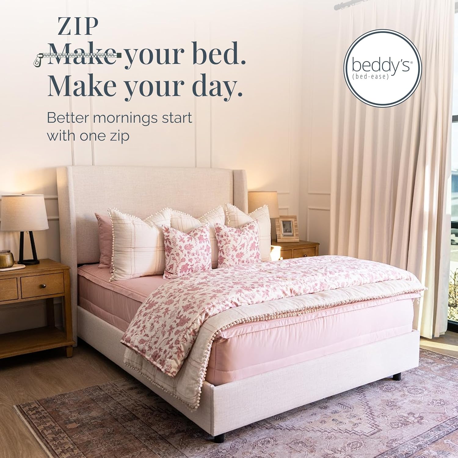 Beddy's All in One Bed in a Bag Zipper Bedding Set, Bottom Sheet, Cuddle Blanket, Comforter, Pillowcase(s) & Sham(s), Minky Interior Sheets with Comforter, Zip Bedding for Dorms, Bunks, Kids & Adults