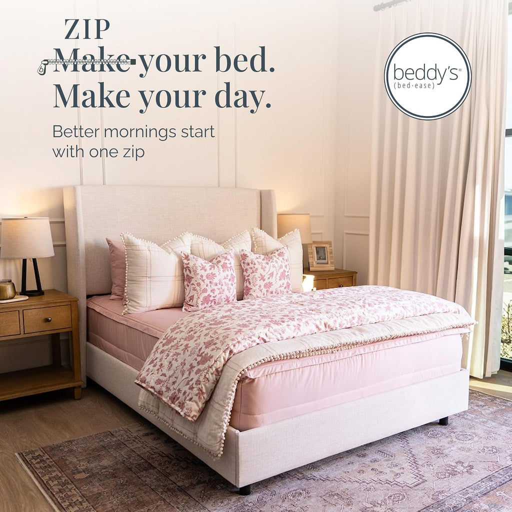 Beddy's All in One Bed in a Bag Zipper Bedding Set, Bottom Sheet, Cuddle Blanket, Comforter, Pillowcase(s) & Sham(s), Minky Interior Sheets with Comforter, Zip Bedding for Dorms, Bunks, Kids & Adults