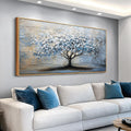 ERQINHUA Wood Framed Abstract Wall Art Office Large Wall Decor Art For Living Room Wall Pictures Blue Grey TreePainting Framed Canvas Artwork Bedroom Dining room Home Decoration Aesthetics 24'X48'