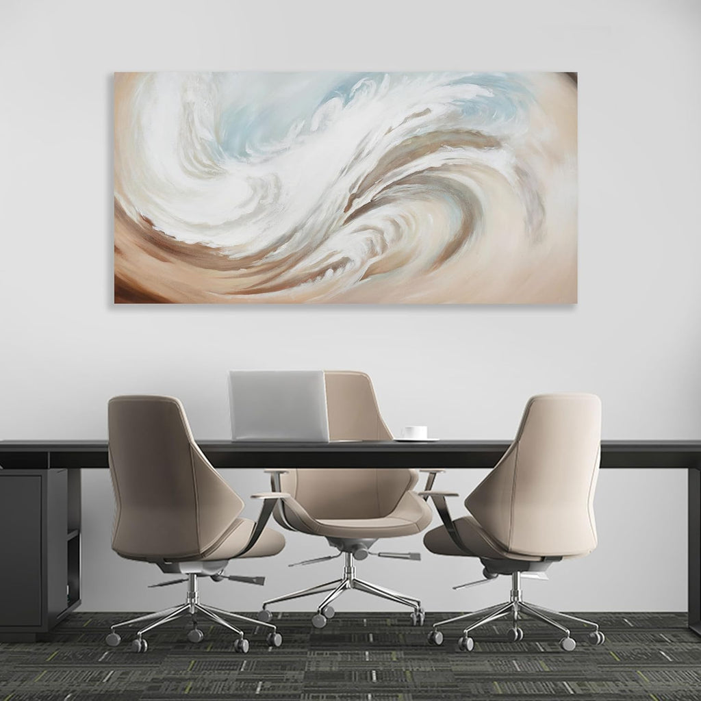 Abstract Wall Art Canvas Wall Paintings Modern Beige Wall Decor Aesthetic Room Decor Wall Art Framed Artwork for Living Room Bedroom Dining Room Home Office Decor 29'x58'
