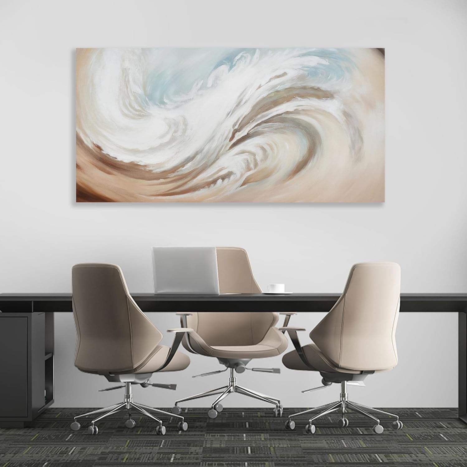 Abstract Wall Art Canvas Wall Paintings Modern Beige Wall Decor Aesthetic Room Decor Wall Art Framed Artwork for Living Room Bedroom Dining Room Home Office Decor 29'x58'