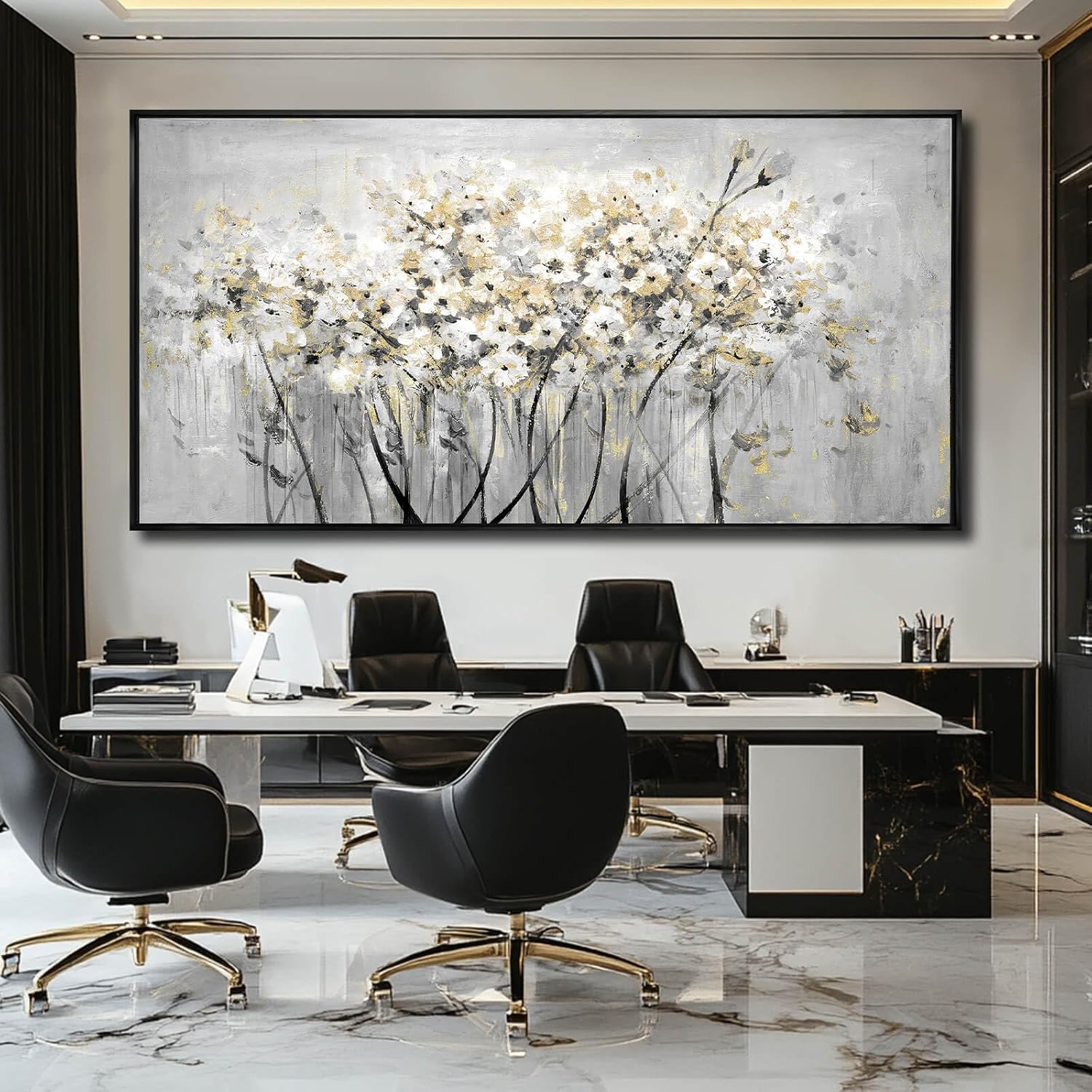 VAYIMDH Green Wall Art Flowers Wall Decor Floral Paintings Extra Large Artwork Arts Nature Pictures for Home Office 36'x70'