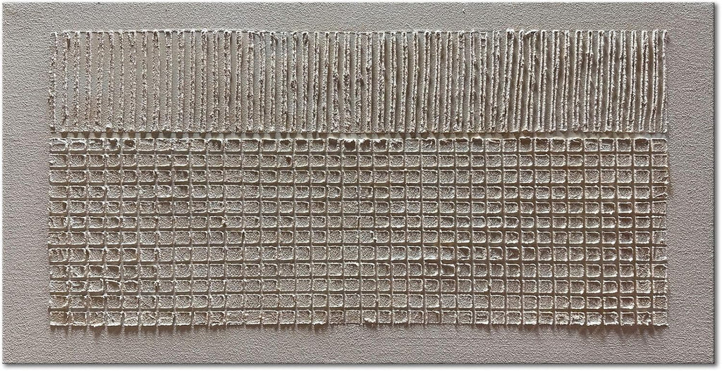 Slyart Hand-Painted Beige Texture Abstract Wall Art Oil Painting 48x24 inch Contemporary Minimalist Art Home Wall Decoration for Living Room Bedroom Kitchen Office