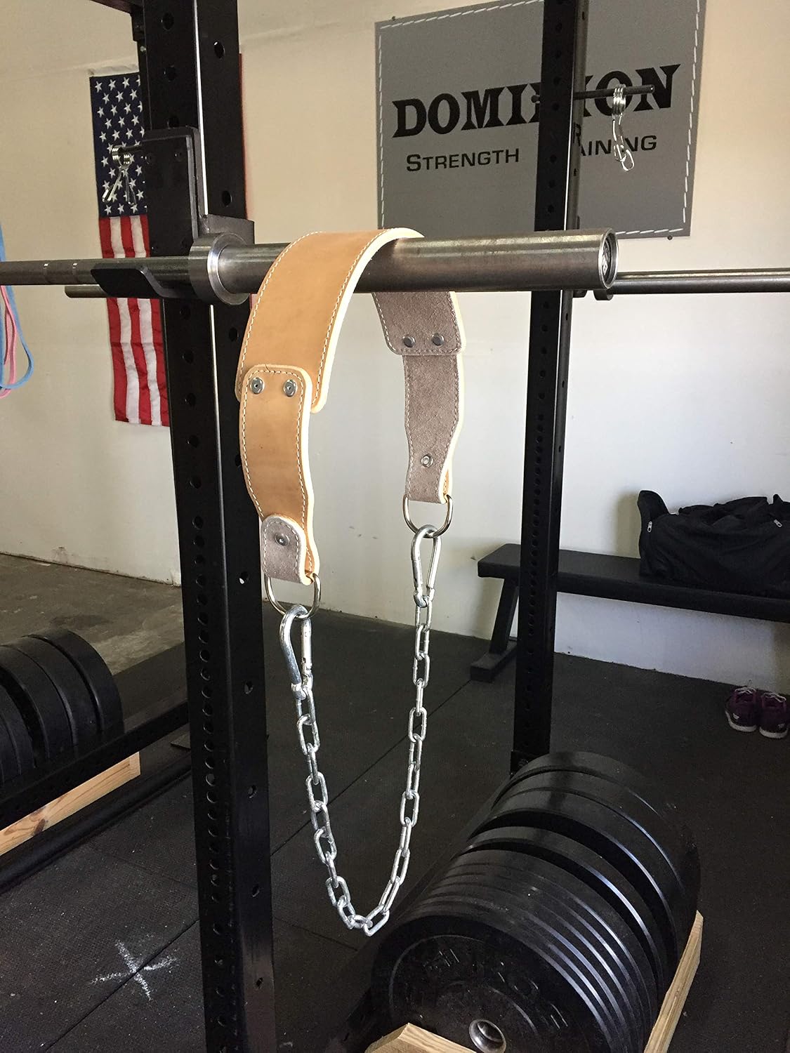 Heavy-Duty Leather Dip Belt with Steel Chain - Ultimate Accessory for Weighted Pullups, Dips, and Progressive Overload