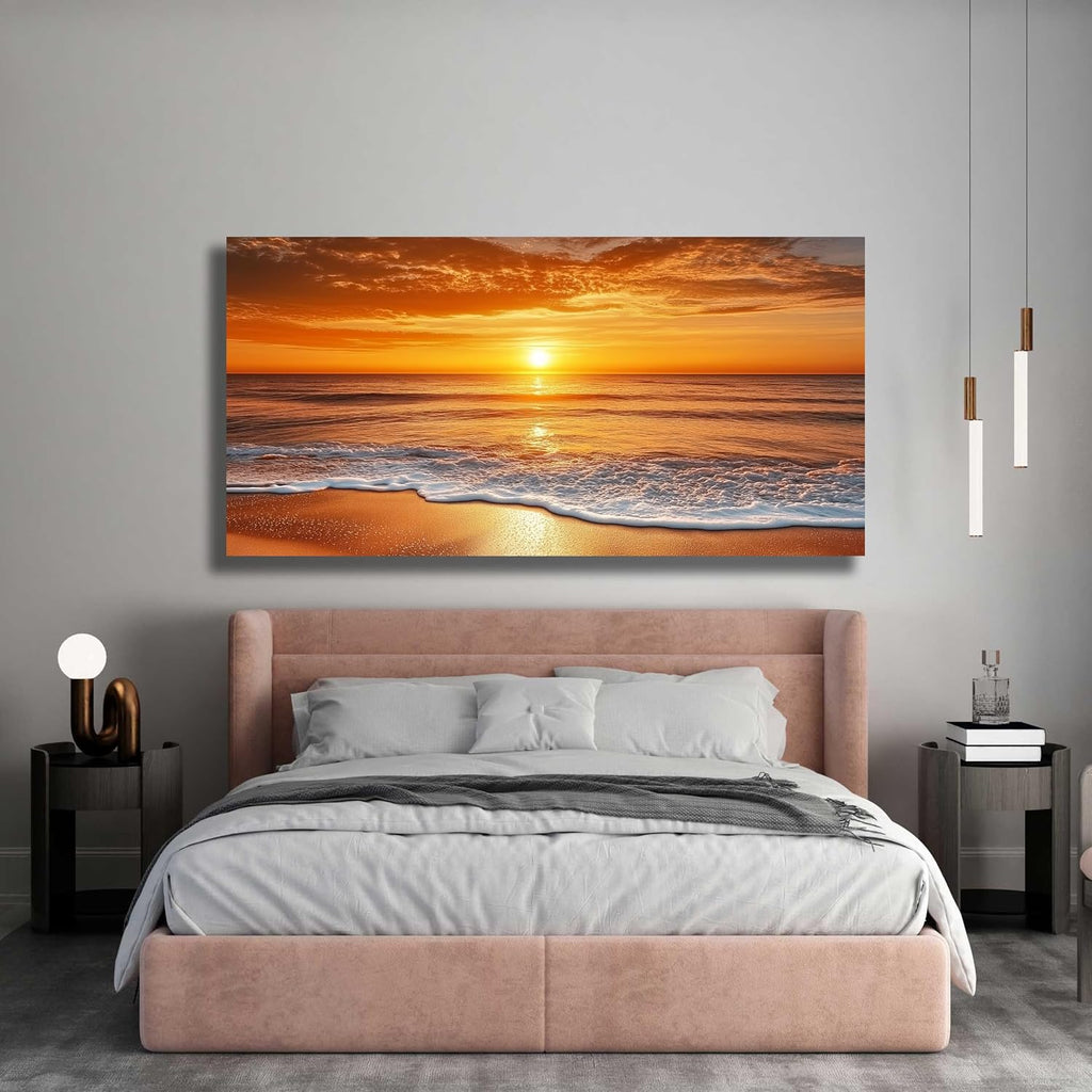 Yuaxker large Beach Canvas Wall Art Modern Funky Poster Prints Wall Decor for Living Room Bedroom Dining Room Office Home Decor 30x60inch