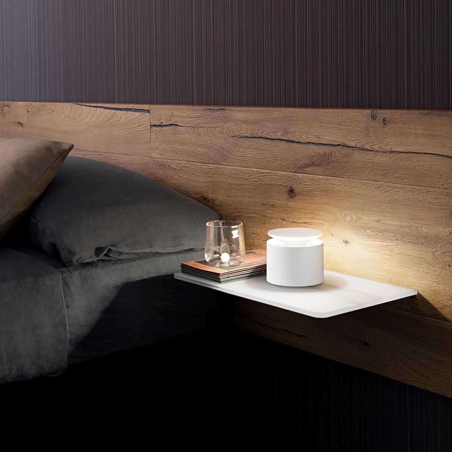 Zafferano, Push-Up Lamp, Rechargeable Cordless Table Lamp with Touch Controls, Also Usable as an Outdoor Lamp, Dimmer, 2200-3000 K, Height 80-100 cm, Corten Colour