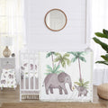 Sweet Jojo Designs Watercolor Elephants Boy Girl Unisex/Gender Neutral Baby Crib Bedding Set Infant Nursery Room BreathableBaby Breathable Mesh Crib Liner Blanket Fitted Sheet Skirt 6pc Jungle Safari