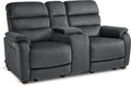 MCombo 73.8'' Wall Hugger Power Loveseat Recliner, Reclining Loveseat with Console, Adjustable Headrest, USB Charge Ports, Cup Holders, for Living Room, RVs, Small Spaces, Fabric ST258M2 (Dark Grey)