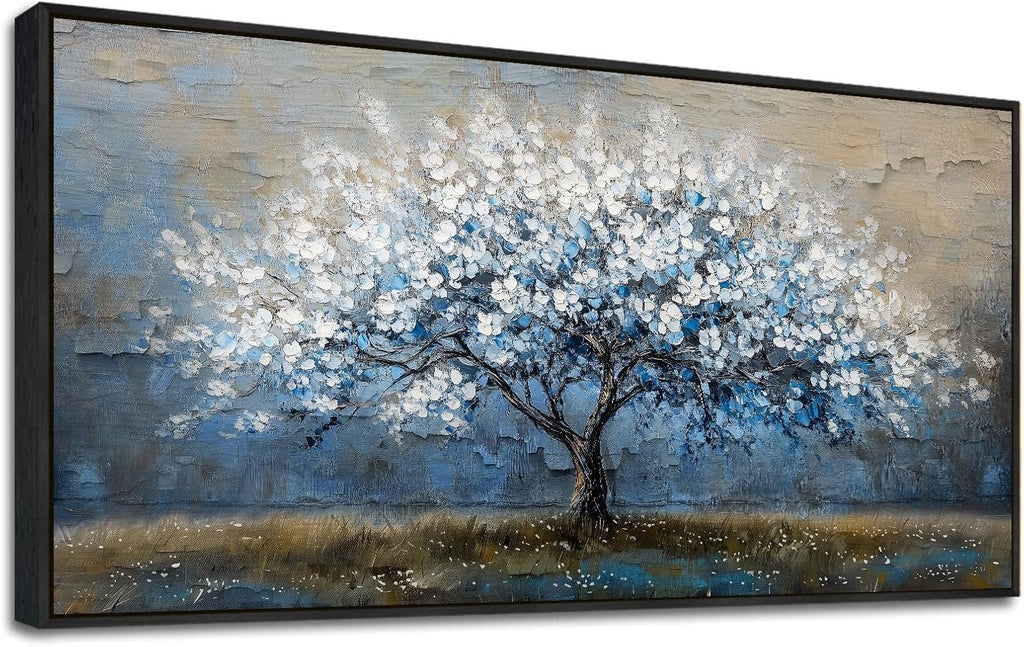 KELIYUAN Wall Art For Living Room Wall Decor For Bedroom Large Canvas Black Framed Wall Painting Abstract Tree Pictures Office Dining Room Decor Artwork Hotel Room Mural Home Decoration 30'X60'
