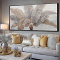 CHUDANHAO Botanical Wall Art Vintage Pictures Wall Decor Grey and Gold Photo Prints Line Wall Hangings 24'x48' Canvas Decorations for Bedroom Office