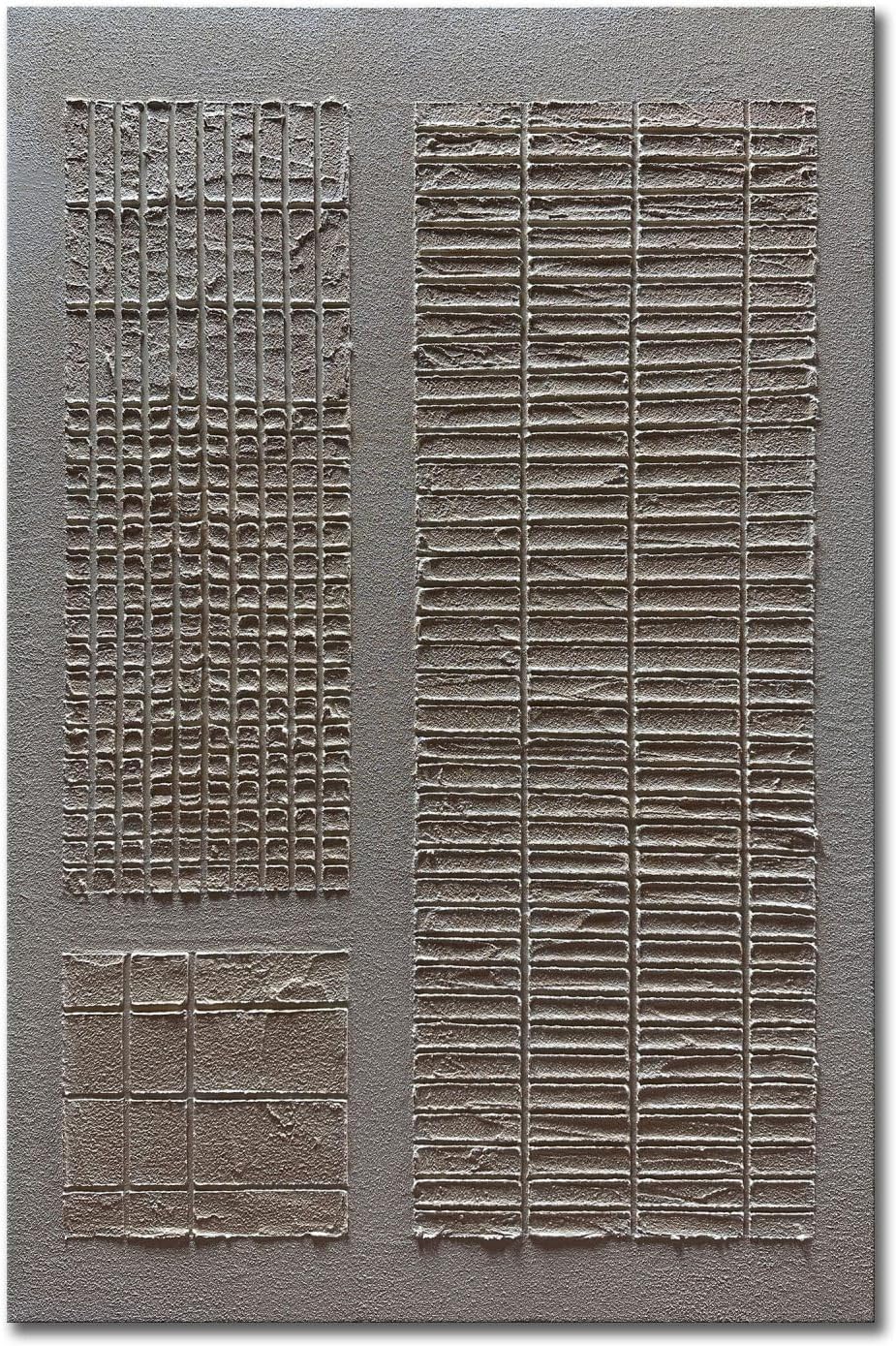 Slyart Hand-Painted Beige and White Texture Abstract Wall Art Oil Painting 45x30 inch Contemporary Minimalist Art Home Wall Decoration for Living Room Bedroom Kitchen Office