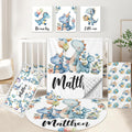 KAINSY Custom Crib Bedding Set 5 Piece for Baby Boys – Personalized Dinosaur Theme, Newborn Sleep Set, Nursery Decor, Toddler Room Essentials, Infant Sleep, Baby Room Accessories, Baby Gift