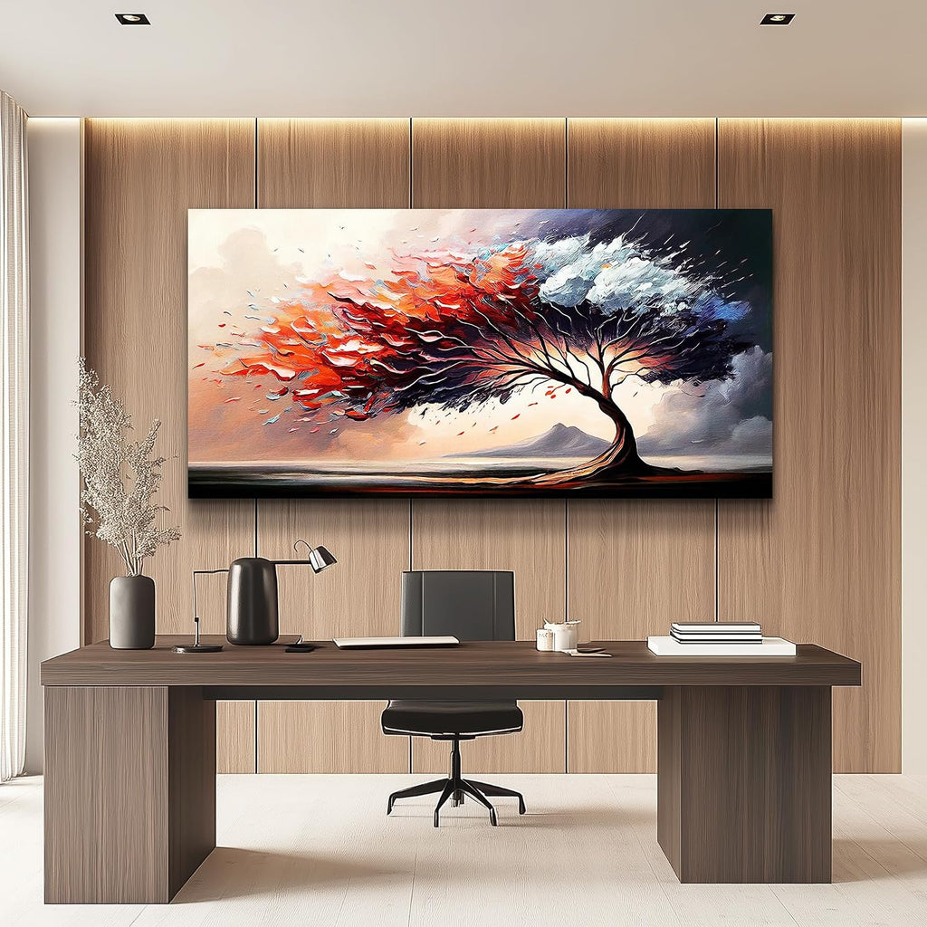 MHARTK66 Wall Decorations For Living Room Large Canvas Wall Art For Bedroom Office Decor Tree Landscape Abstract Wall Paintings Framed Prints Pictures Artwork Modern Hotel Room Home Decor 30x60 In