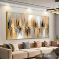Tsomzxng Large Gold Framed Wall Art For Living Room Abstract Wall Decor Modern Canvas Art Wall Decor 29' X 58' Painting Gold Wall Art For Bedroom Apartment Office Dining Room Home Decoration