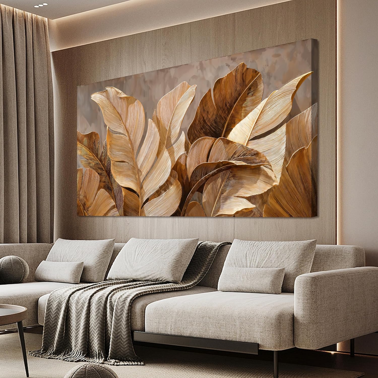 Canvas Wall Art Decor Wall Art Pictures for Living Room Botanical Oversized Wall Art paintings Artwork for Wall Decor Brown Modern Wall Art Decor Artwork for walls Bedroom Office Wall Decor 29' X 58'