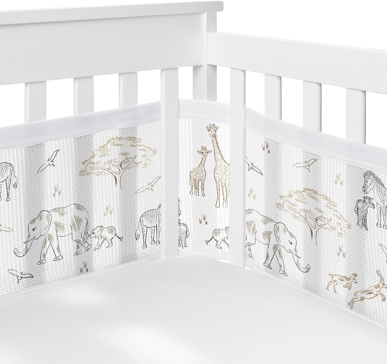 Sweet Jojo Designs Jungle Safari Animals Boy Girl Gender Neutral Baby Crib Bedding Set Infant Nursery Room BreathableBaby Breathable Mesh Crib Liner Blanket Fitted Sheet Skirt 6p Elephant Serengeti