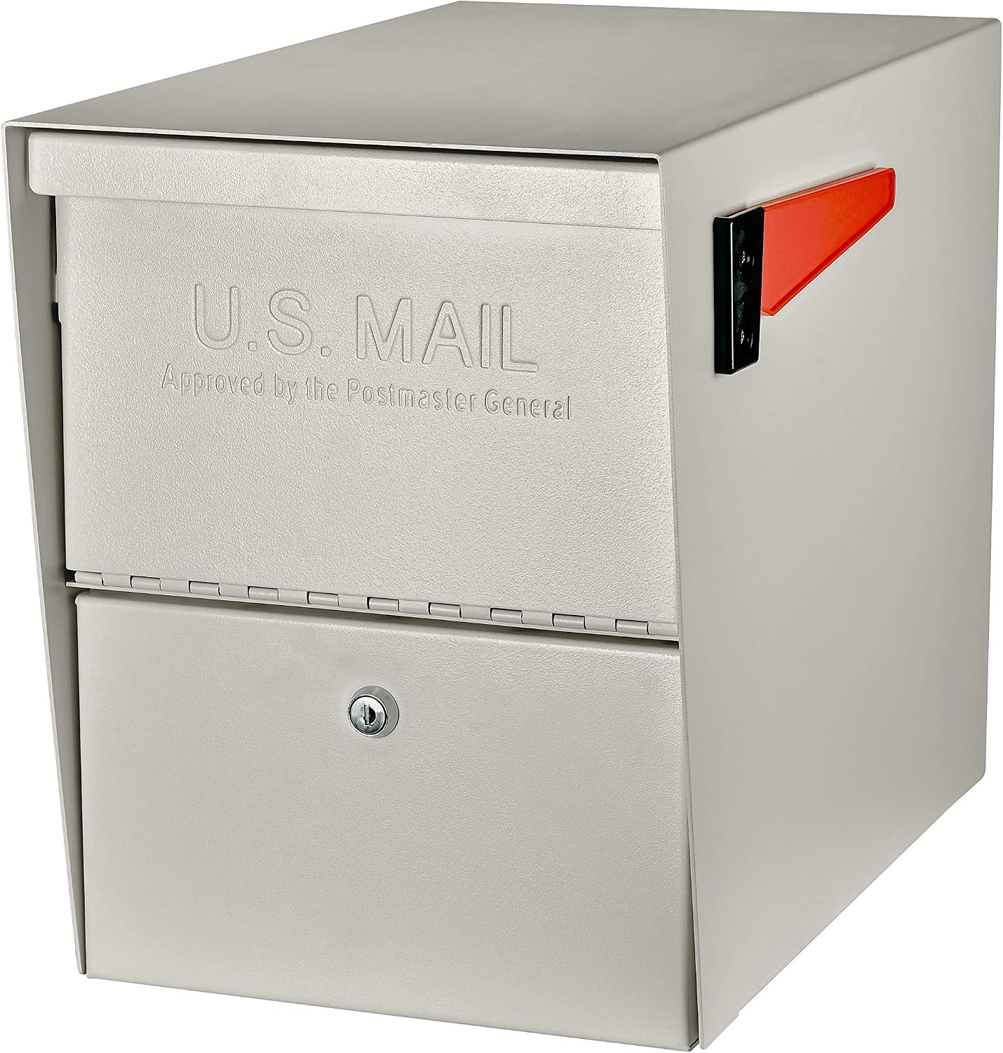 Mail Boss 7207 Package Master Curbside Locking Security Mailbox, Cream White
