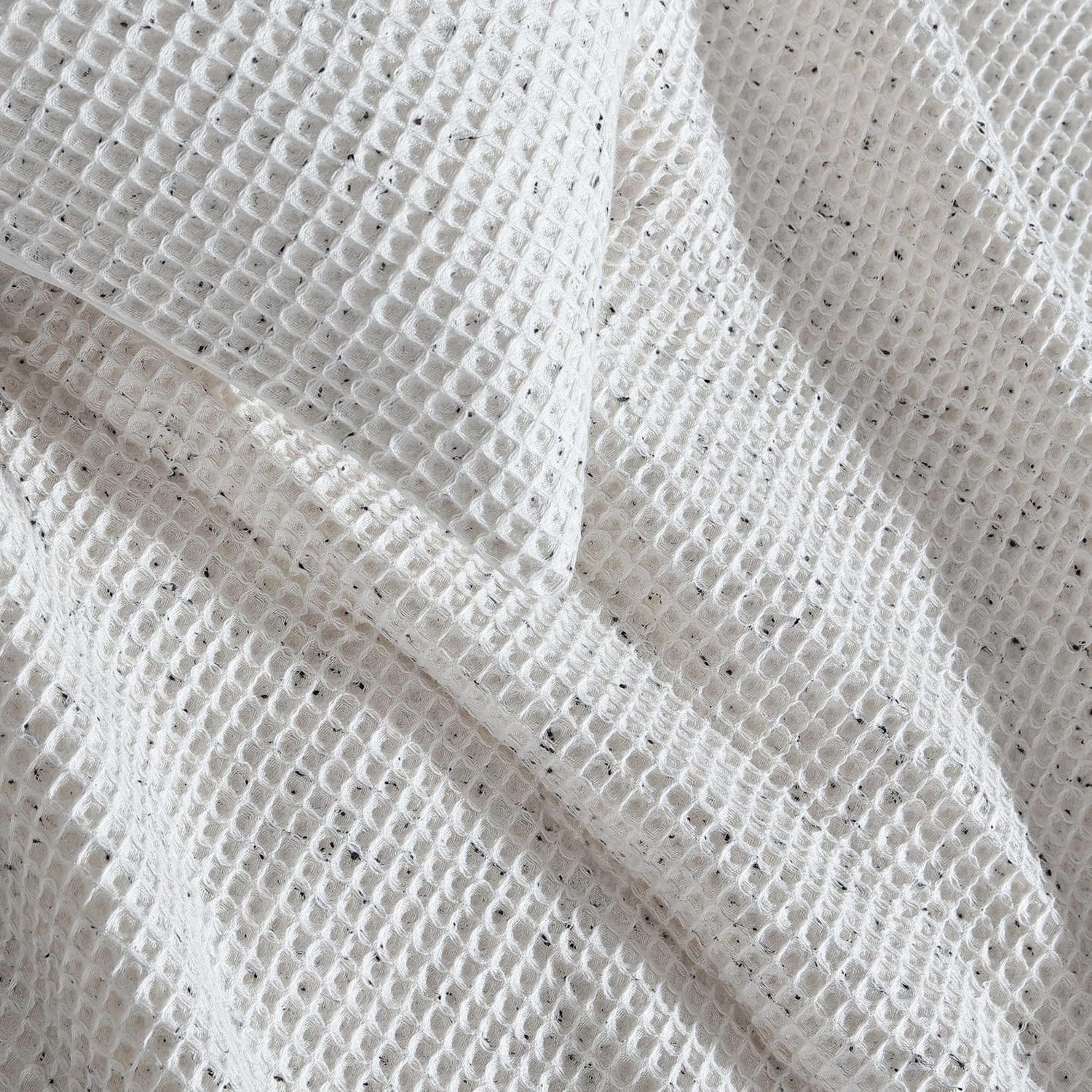 Calvin Klein - Queen Duvet Cover Set, Garment Washed Cotton Bedding with Matching Shams (Speckled Waffle Ivory, Queen)