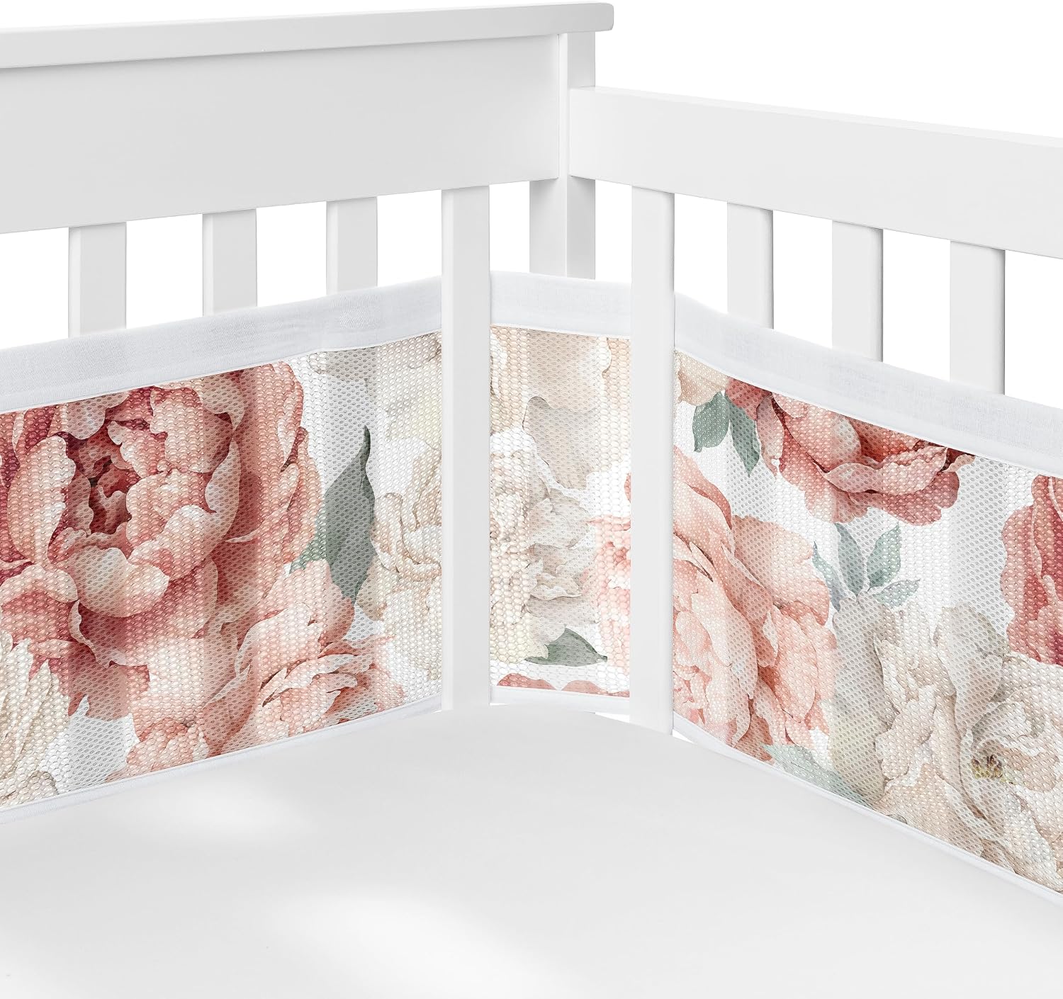 Sweet Jojo Designs Blush Pink Boho Shabby Chic Floral Girl Baby Crib Bedding Set Infant Nursery Room BreathableBaby Breathable Mesh Crib Liner Blanket Fitted Sheet Skirt 6p Ivory Bohemian Watercolor