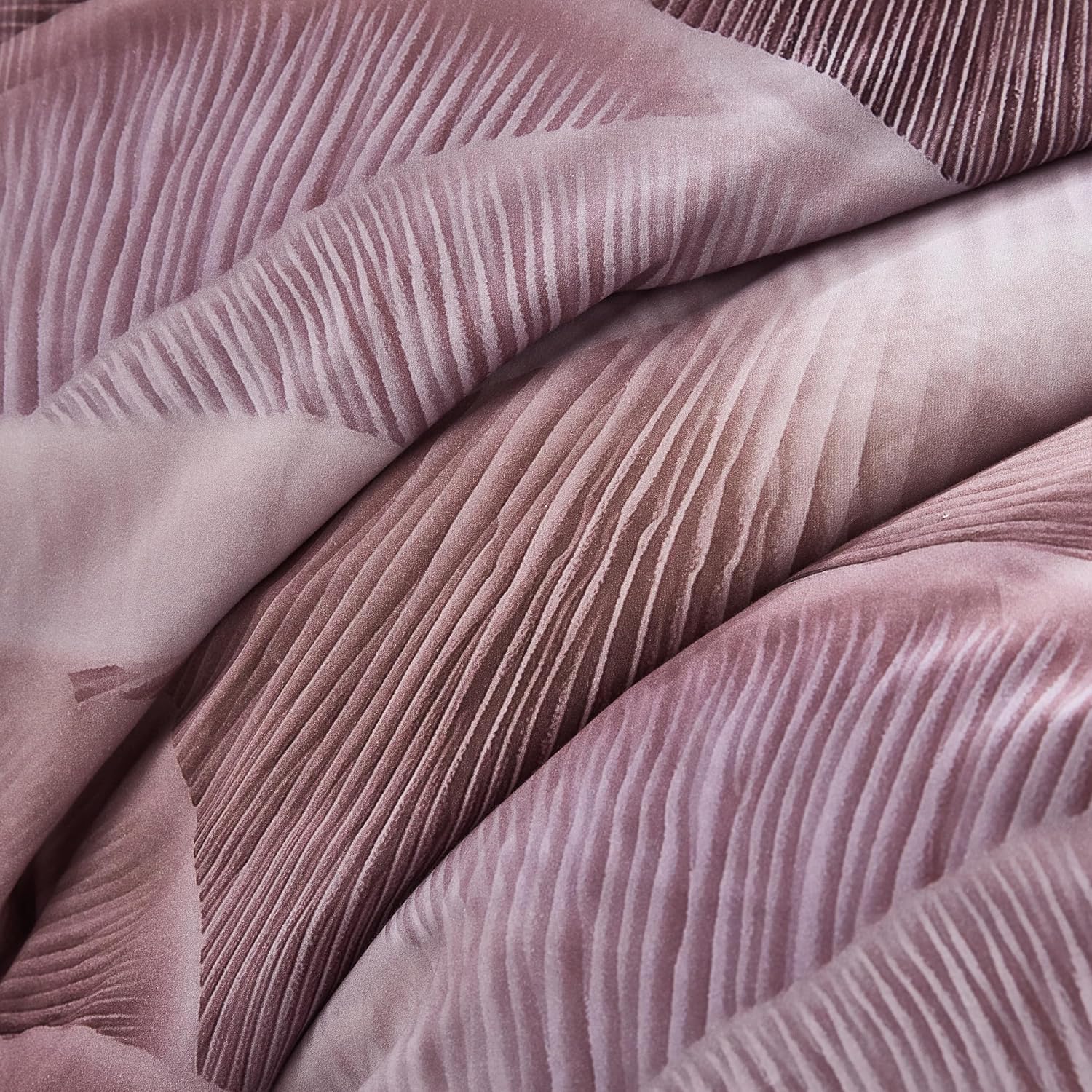 Lush Decor x Chuks Collins Mycelium Dream Duvet Cover 3 Piece Set Queen Dusty Pink - Cotton Duvet Cover Queen - Purple Bedding Set - Pink Duvet - Luxury Bedding