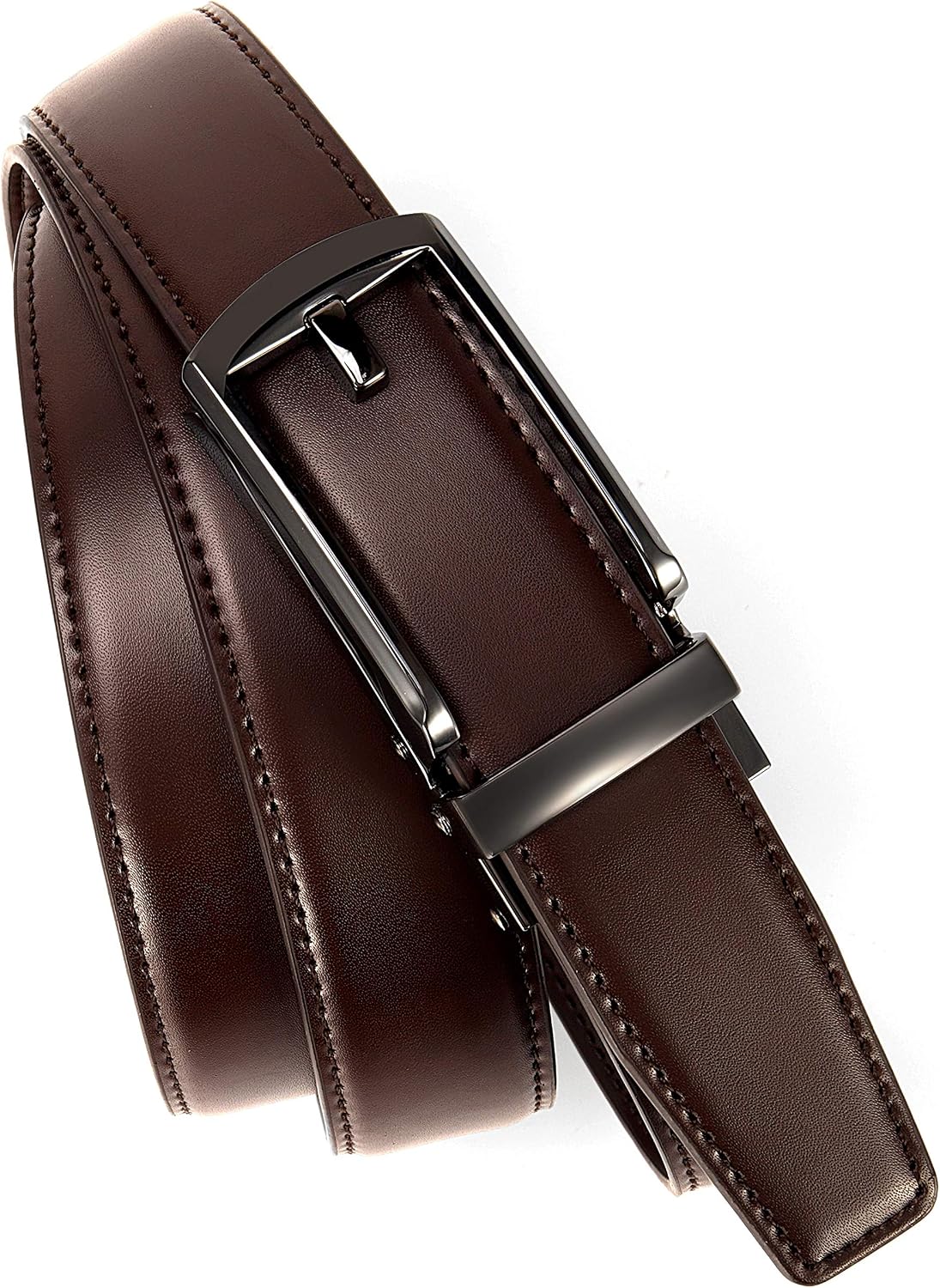 Comfort Click Ratchet 1 1/4' Genuine Leather Dress Belt Men Perfect Shoes Executive.