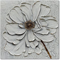 Hand Painted White Flower Texture Art 36x36 Inch Abstract Home Wall Decoration Art