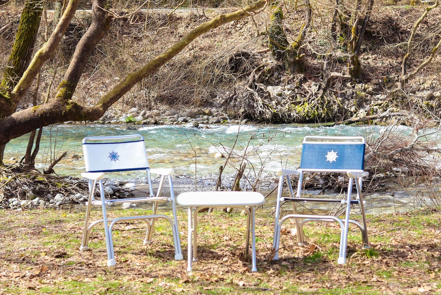 Boat Chairs White Vinyl MESH Deck Folding Marine Aluminum Furniture Set of 2 M100PW