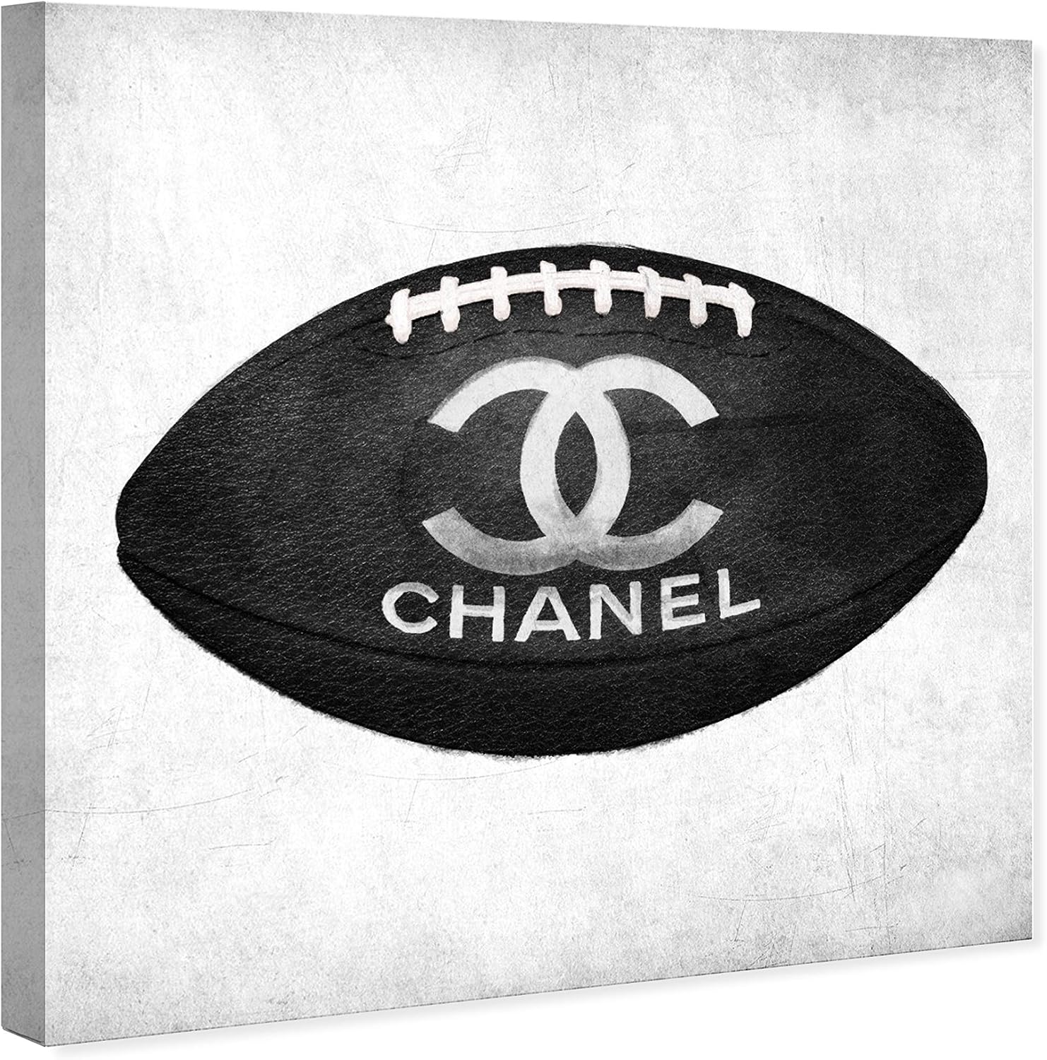 The Oliver Gal Artist Co. Oliver Gal Football' Black Fashion Wall Art Print Premium Canvas 30' x 30' Gray
