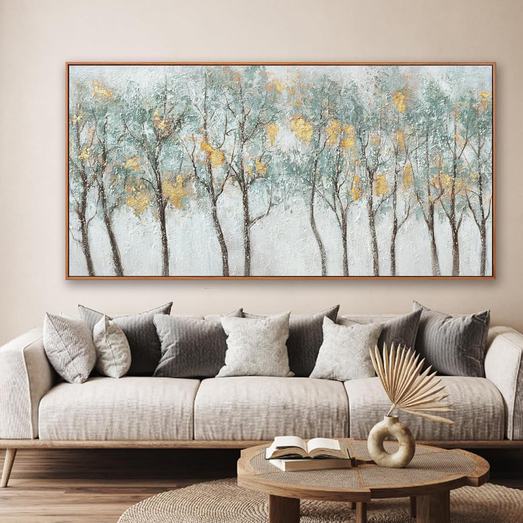 Wall Decor Green Canvas Wall Art Embellishments Plant Forest Abstract Tree Modern Artwork For Living Room Modern Canvas Prints Pictures Wall Artwork For Bedroom Home Hotel Office Decoration 30x60 Inch