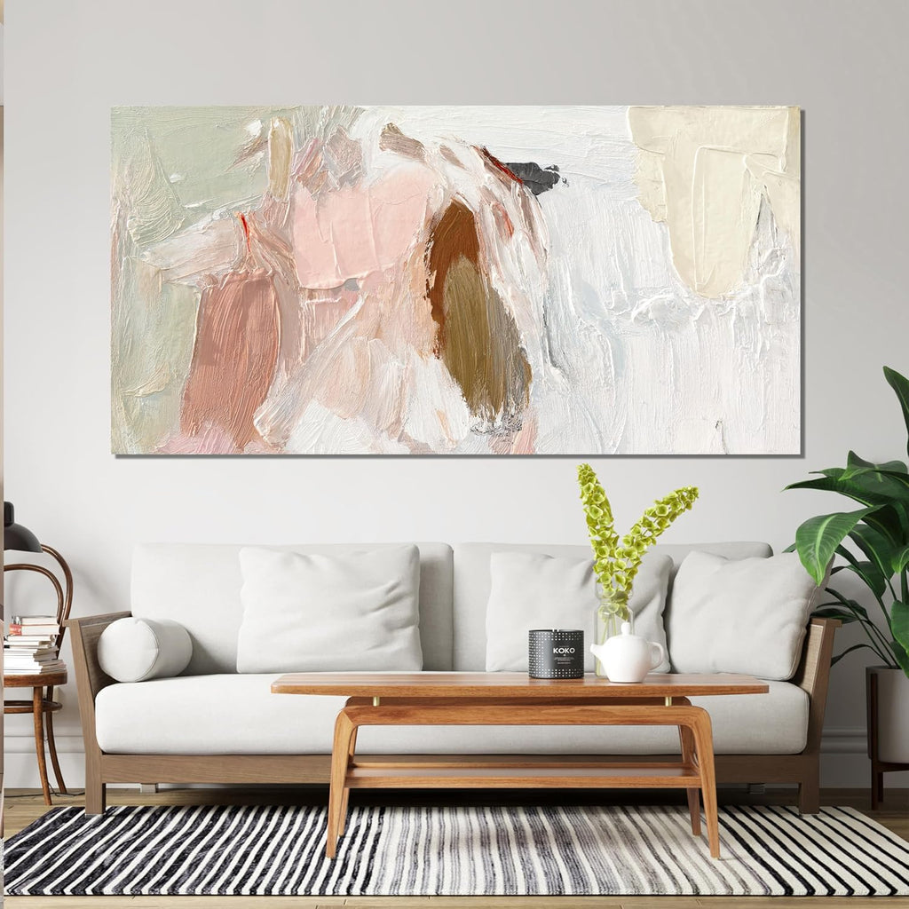 Canvas Wall Art Decor Oversized Wall Art Pictures For Living Room Pink and White Wall Art Decor Abstract Art Work Wall Decor Large Abstract Wall Art Prints For Walls Home Office Wall Decoration 39'X78'