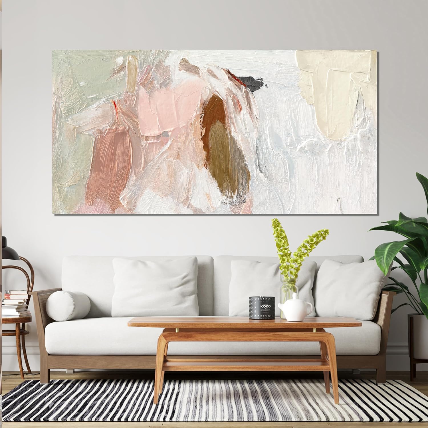 Canvas Wall Art Decor Oversized Wall Art Pictures For Living Room Pink and White Wall Art Decor Abstract Art Work Wall Decor Large Abstract Wall Art Prints For Walls Home Office Wall Decoration 39'X78'