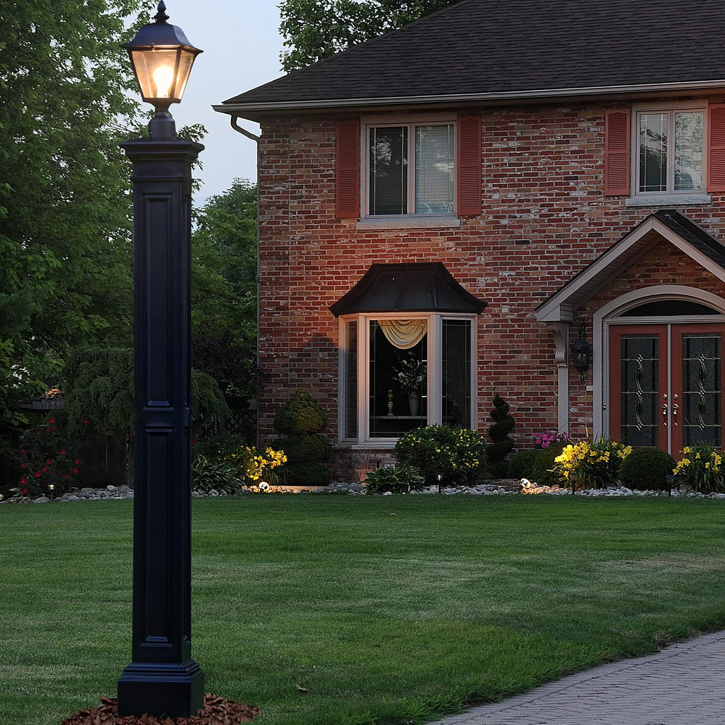 Mayne Liberty Heavy Duty Outdoor Lamp Post with Mount - Easy Install for Porch & Patio Lights, Weather & Fade Resistant, Shock Resistant, Long Lasting Outdoor Lighting Fixtures, Black