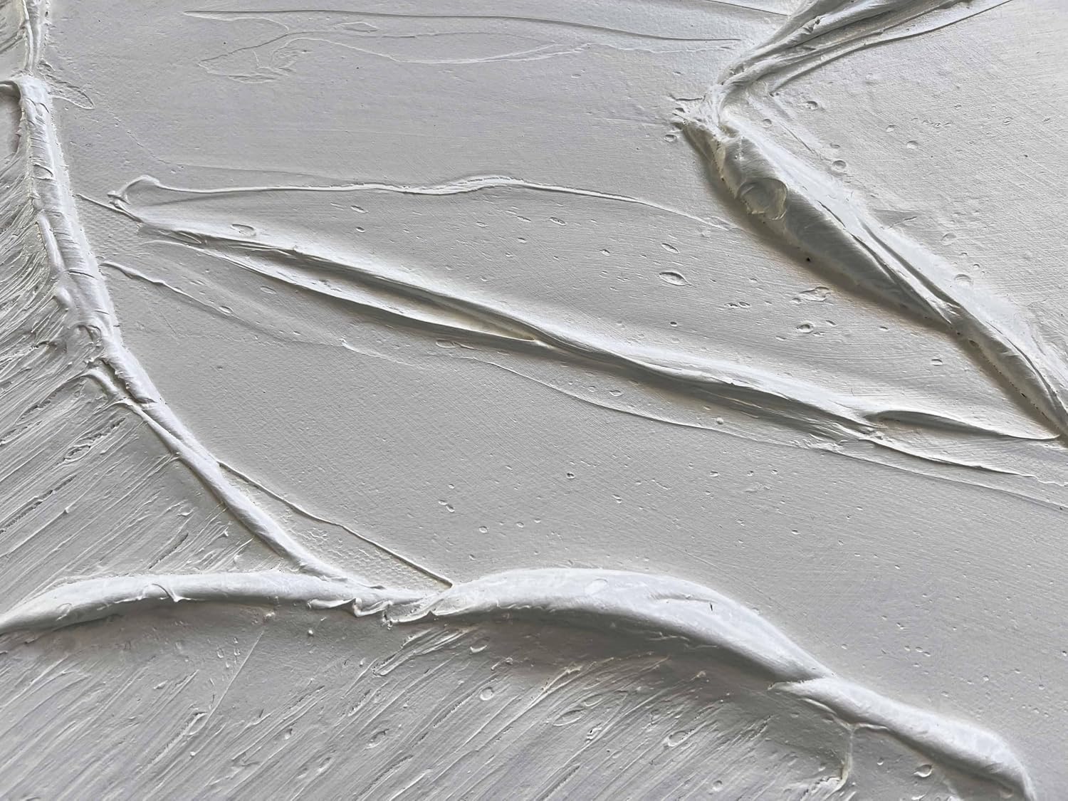 Creespi White Textured Wall Art - Hand Painted Abstract Oil Painting 28x40 inch,Contemporary Minimalist Art Painting for Wall Decor