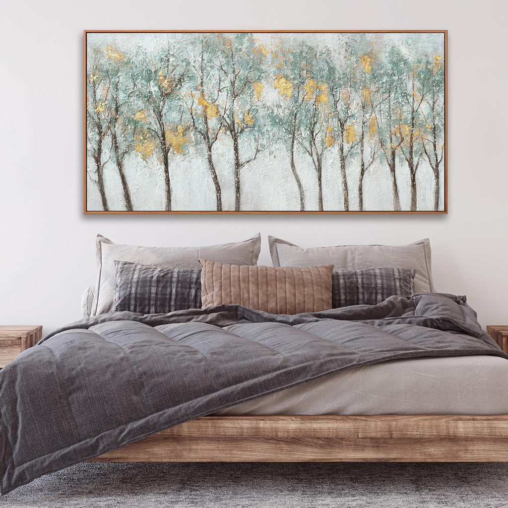 Wall Decor Green Canvas Wall Art Embellishments Plant Forest Abstract Tree Modern Artwork For Living Room Modern Canvas Prints Pictures Wall Artwork For Bedroom Home Hotel Office Decoration 30x60 Inch