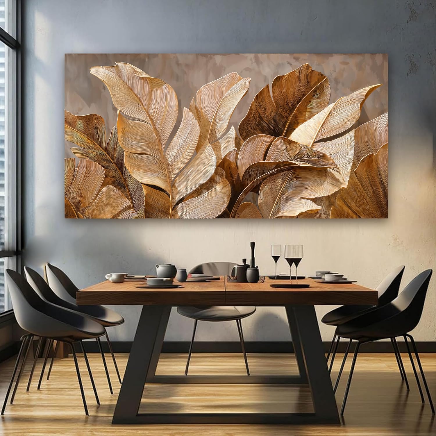 Canvas Wall Art Decor Wall Art Pictures for Living Room Botanical Oversized Wall Art paintings Artwork for Wall Decor Brown Modern Wall Art Decor Artwork for walls Bedroom Office Wall Decor 29' X 58'