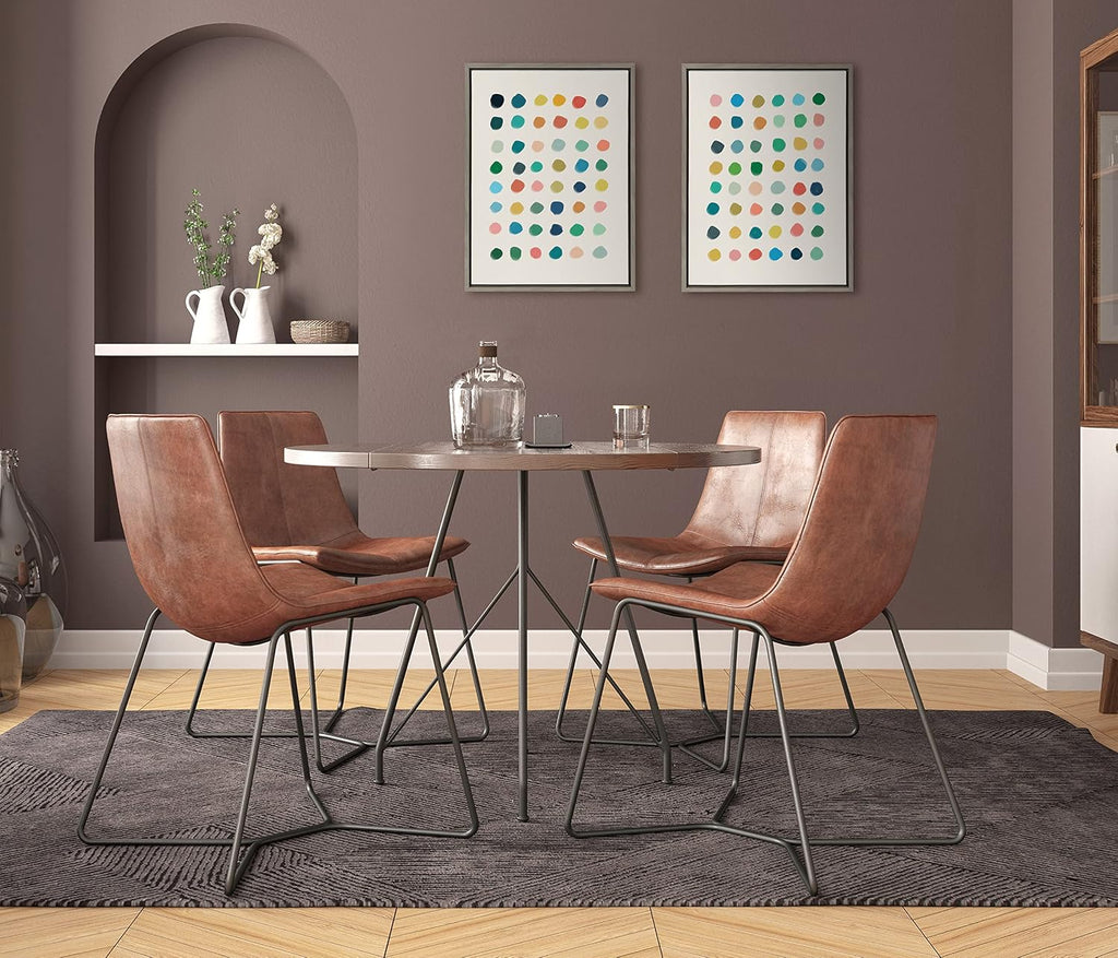 Kate and Laurel Sylvie Meditation 1 and 2 Framed Canvas Wall Art Set by Kelly Knaga; 2 Piece 18x24 Gray; Modern Abstract Colorful Polka Dot Art Set for Wall Home Decor