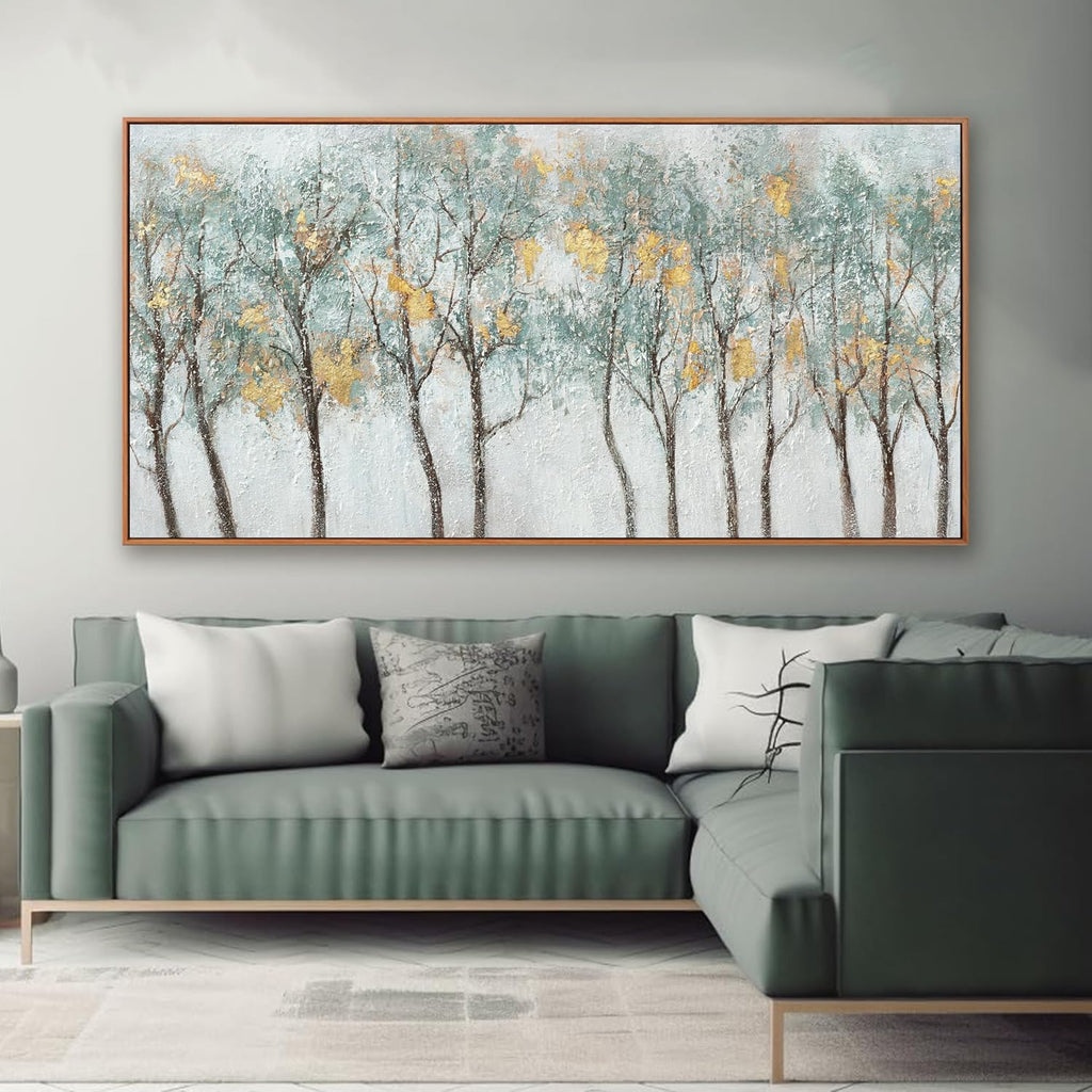 Wall Decor Green Canvas Wall Art Embellishments Plant Forest Abstract Tree Modern Artwork For Living Room Modern Canvas Prints Pictures Wall Artwork For Bedroom Home Hotel Office Decoration 30x60 Inch