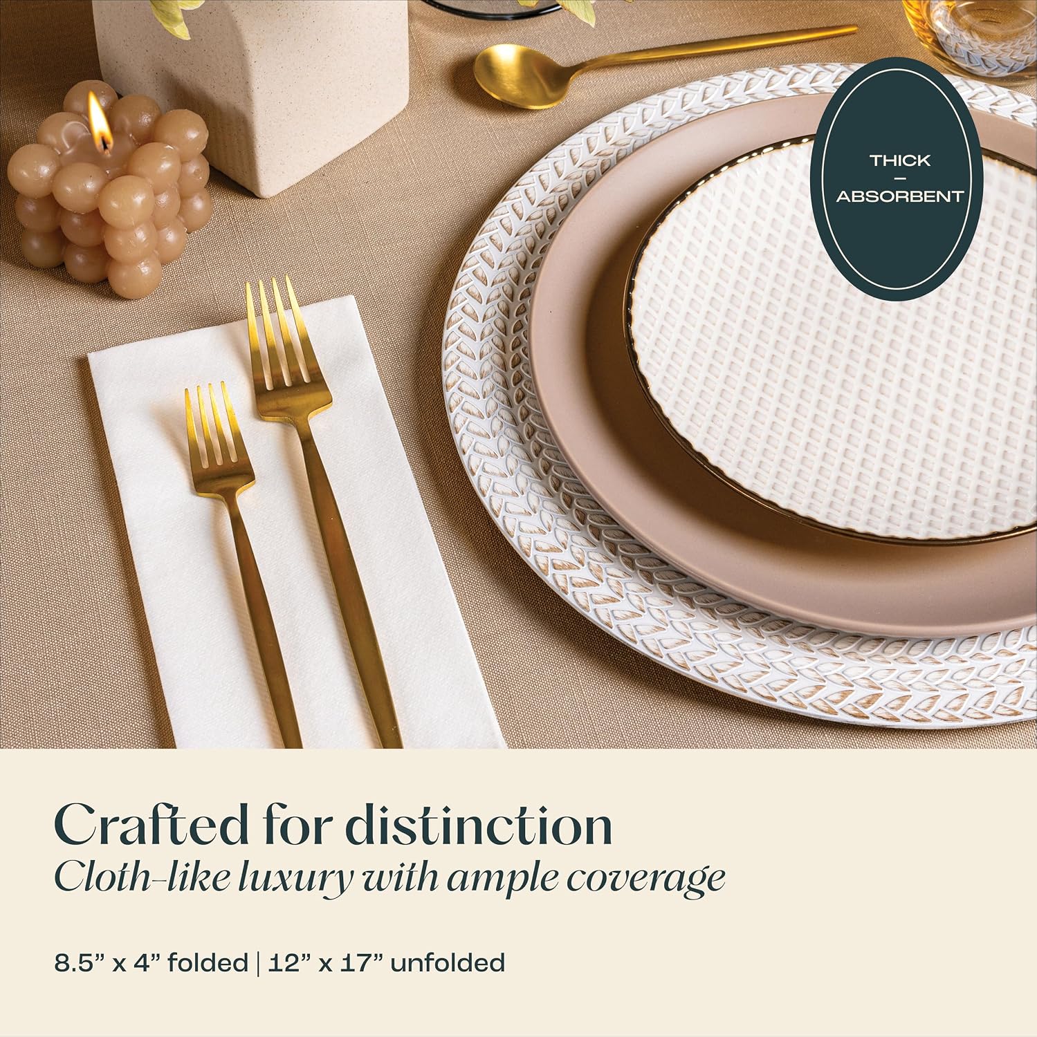 2000-Pack Servietto Disposable Linen-Feel Guest Towels - Disposable Cloth-Like Hand Towels - Soft and Absorbent Paper Napkin for Kitchen, Bathroom, Party, Wedding, Or Event