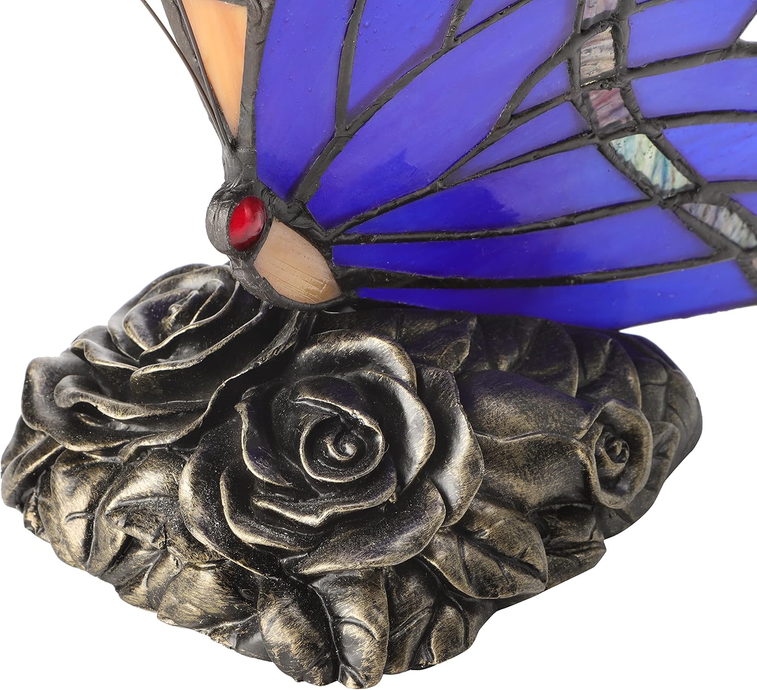 Butterfly Night Lamp Tiffany Style Table lamp Handcrafted Stained Glass Desk Lamp in Dark Blue