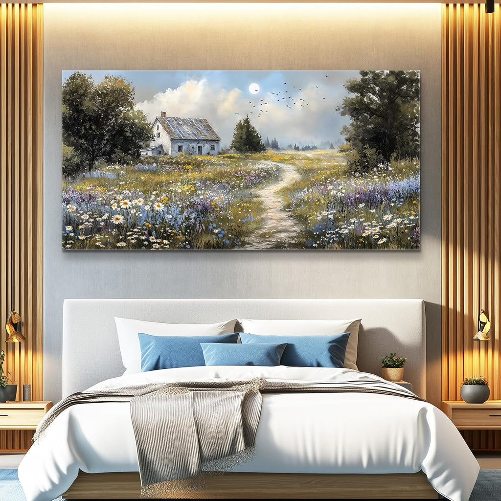 FUHAIHUA Canvas Wall Art For Living Room Large Wall Decor For Office Bedroom Decorations Farmhouse Landscape Pictures Countryside Painting Artwork Room Wall Mural Aesthetic Home Decor 30x60 In