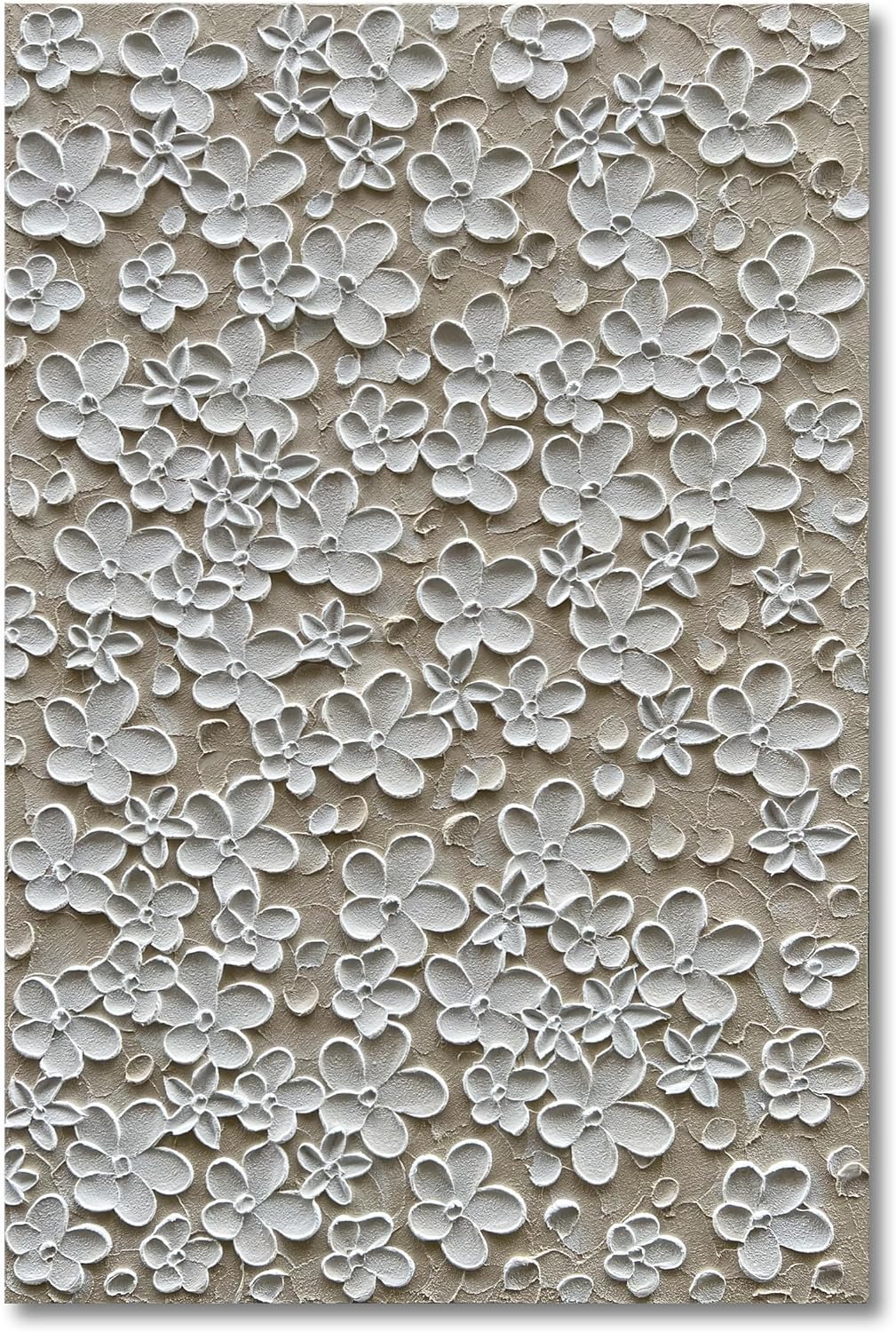Hand Painted White Flower Oil Painting Art 45x30 inch Large Wall Art Decorative Painting