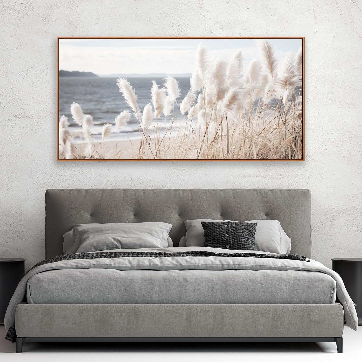 Wall Art Framed Artwork Decor Nature Canvas Art ReedSeascape Wall Decor for Bedroom Living Room Decoration Home Kitchen Office 29' x 58'