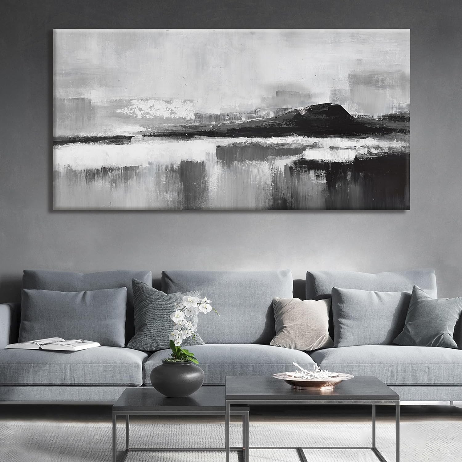 Abstract Wall Art Decor Large Home Decor Wall Art Prints Black and White Wall Decor Modern paintings Decorations for Living Room Bedroom Kitchen Office 30'×60'