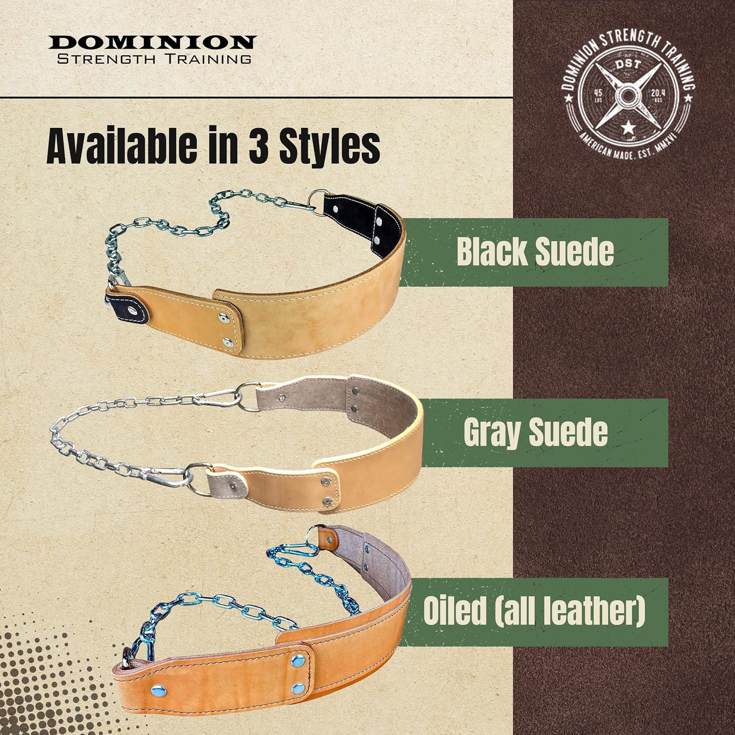Heavy-Duty Leather Dip Belt with Steel Chain - Ultimate Accessory for Weighted Pullups, Dips, and Progressive Overload