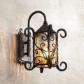 John Timberland Casa Seville Rustic Outdoor Wall Light Fixture Dark Walnut Scroll 13 1/4' Champagne Hammered Glass for Exterior House Porch Patio Outside Deck Garage Yard Front Door Garden Home
