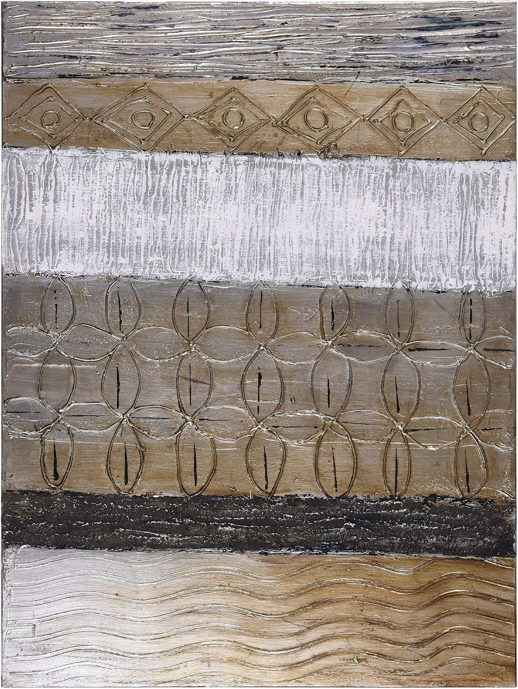 Empire Art Direct 'Damask' Original Textured Metallic Oil Painting by Martin Edwards